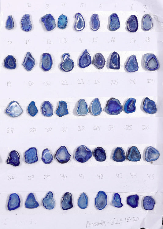 Geode Stones ( Pendant ) by Selection 15 - 20 mm Blue For Making Pendant Jewelry My Store