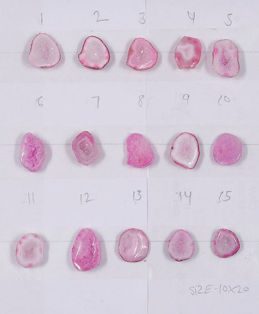 Geode stone by Selection 10 - 20 mm Light Pink Color geodes ( Pendants ) My Store