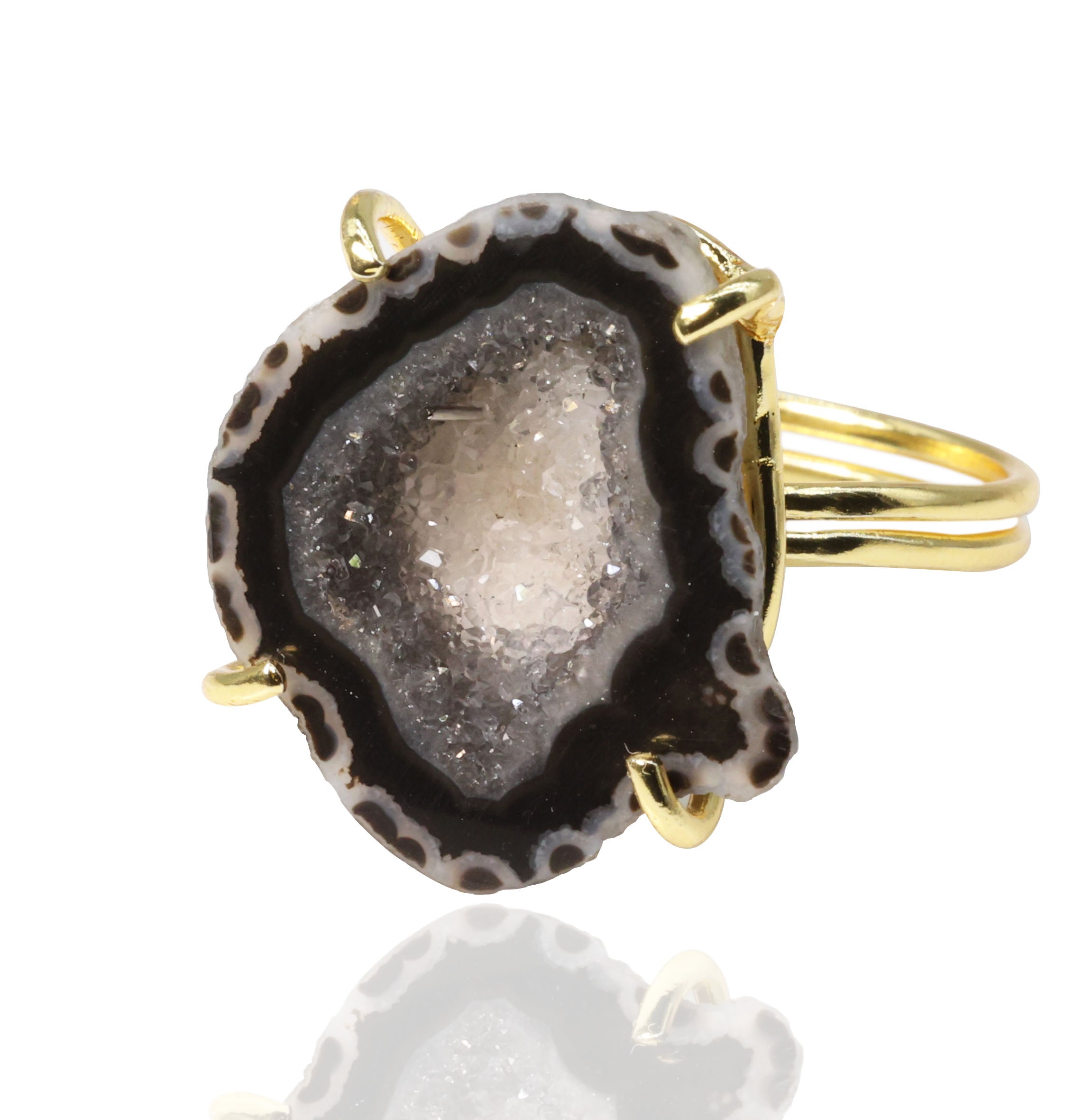 Anokha Small Geode Statement Rings, 15 - 25 MM, Unlimited Sparkle in Life !! - Meena Design