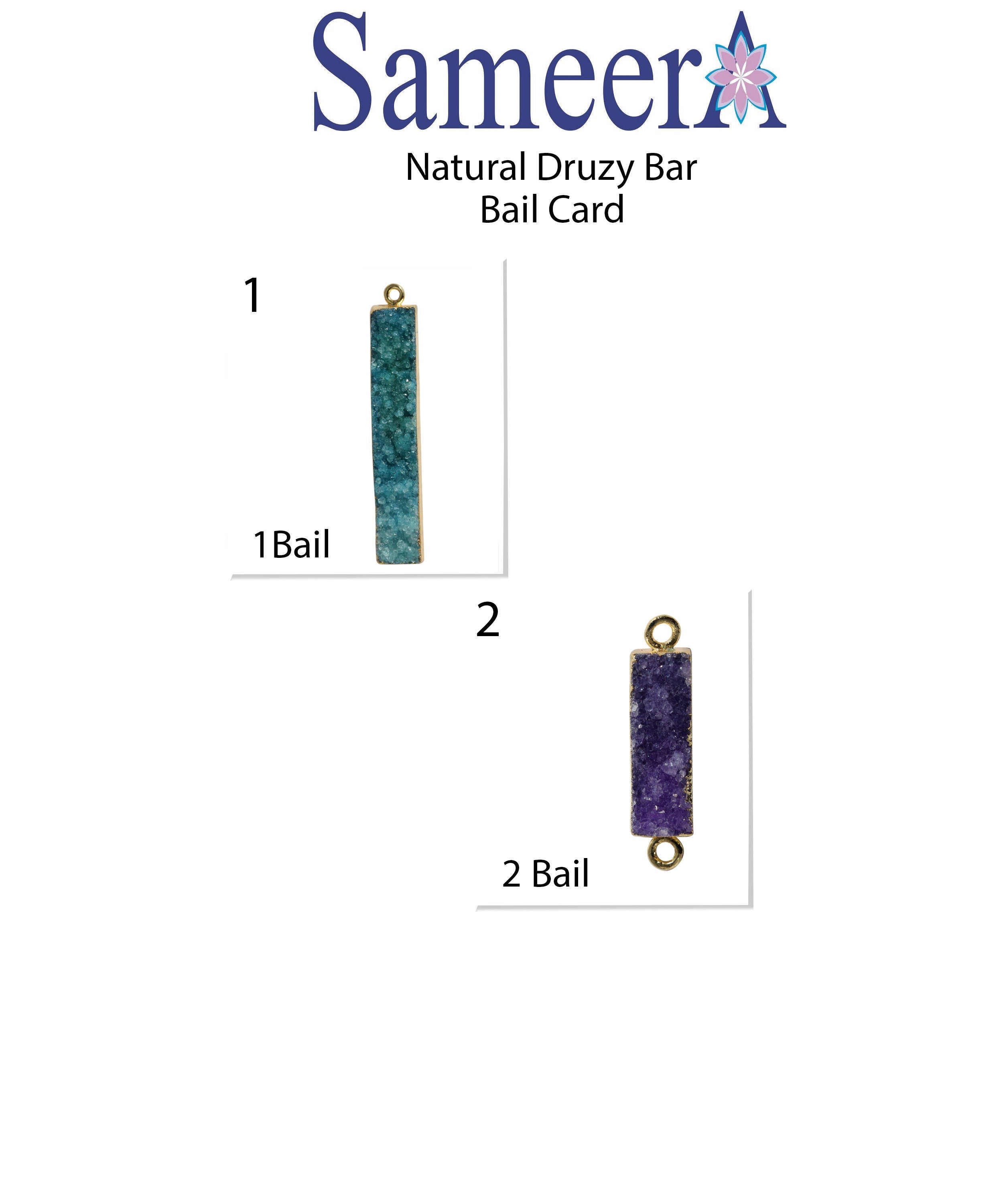 Druzy Bars Natural Gemstone Pendants And Connectors - Meena Design