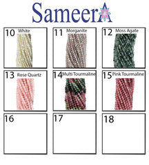 1 Line Natural Gemstone Beads Faceted 2.5 MM, Jewelry Making Supplies - Meena Design