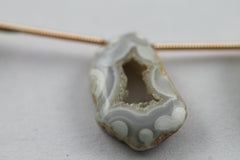 1 Strand 15 - 30 mm long agate druzy slice beads natural agate gemstones geode sliced bead - Meena Design