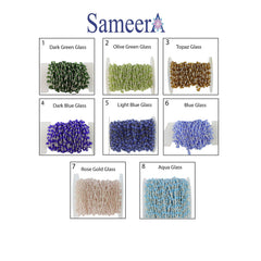 10 Feet Quartz Glass Beads Black Plated rosary chain - Meena Design