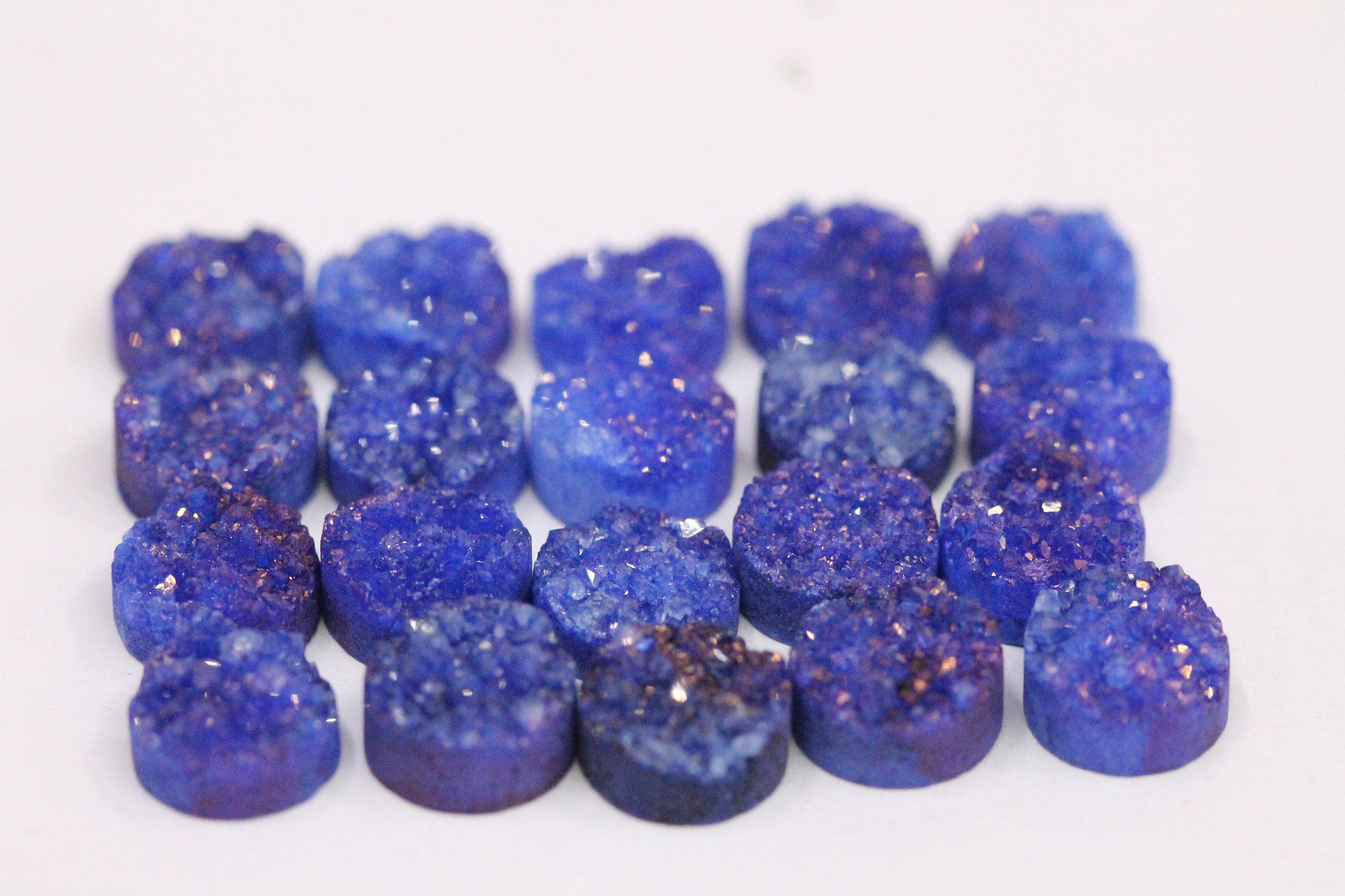 10 mm, Round Natural Druzy, Gem Stone, Rough stones, stone supplies, gemstone pairs - Meena Design