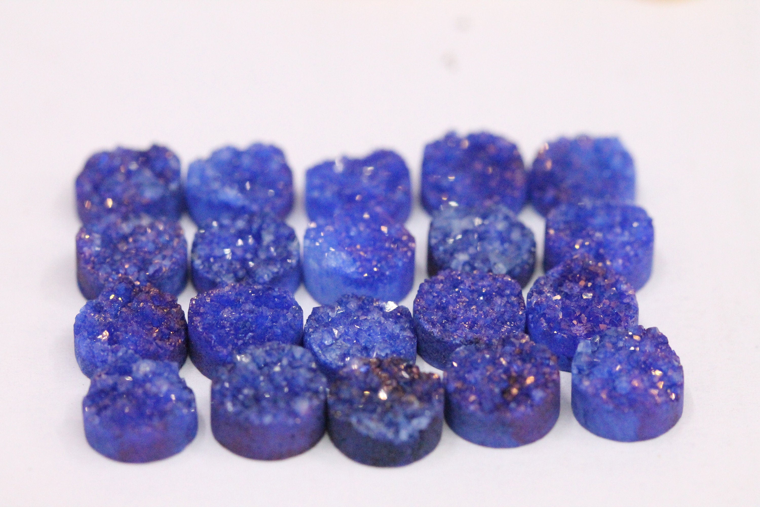 10 mm, Round Natural Druzy, Gem Stone, Rough stones, stone supplies, gemstone pairs - Meena Design