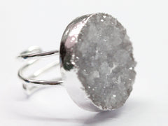 Adjustable Ring * Druzy Ring * Crystal Ring * Gemstone Ring * Statement Ring * Quartz Ring * Large Druzy Ring * Ring Druzy Round * - Meena Design
