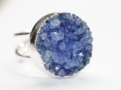 Adjustable Ring * Druzy Ring * Crystal Ring * Gemstone Ring * Statement Ring * Quartz Ring * Large Druzy Ring * Ring Druzy Round * - Meena Design