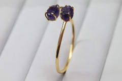 Bracelets Amethyst Raw natural gemstone gold plated - Meena Design