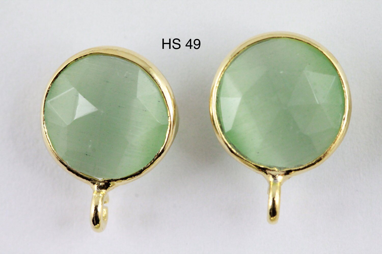 Earpost Catseye DIY Earrings Studs, 10 MM - Meena Design