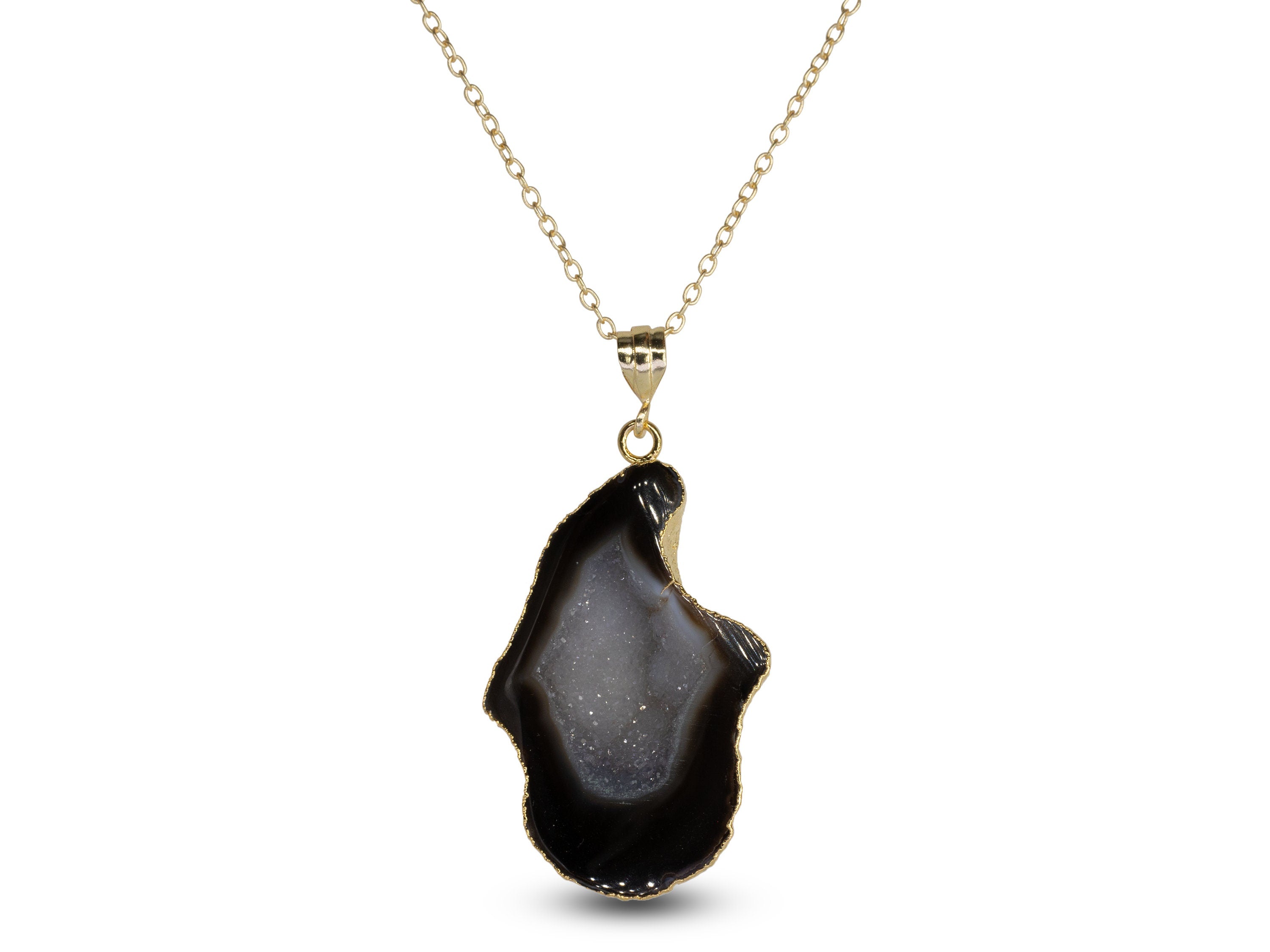 Geode Connectors * Geode Halves * Natural Gemstone * Agate * Tobasco * Geode * 24K Gold * Druzy * Pendant Geodes * Charms Geodes * 50-60 MM - Meena Design