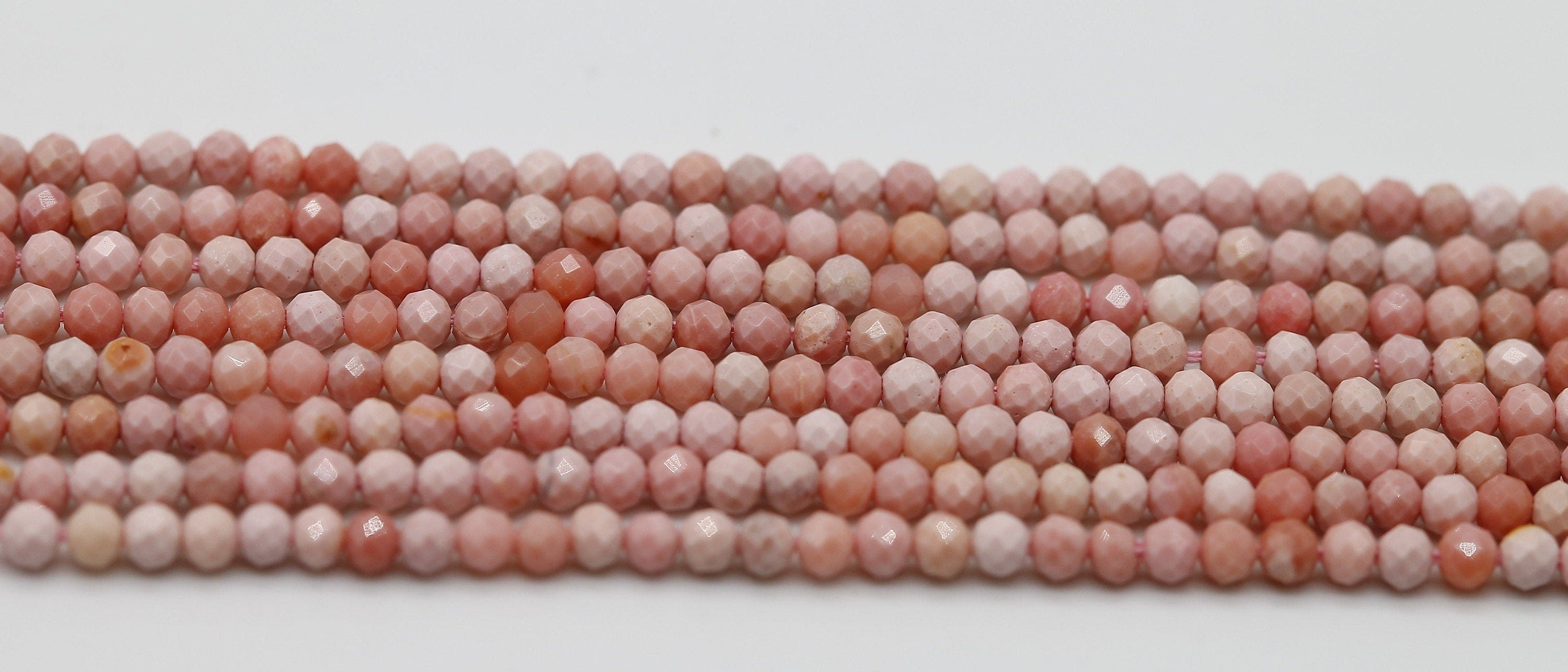 Lines Beads Pink Opal Size 2 MM - Meena Design
