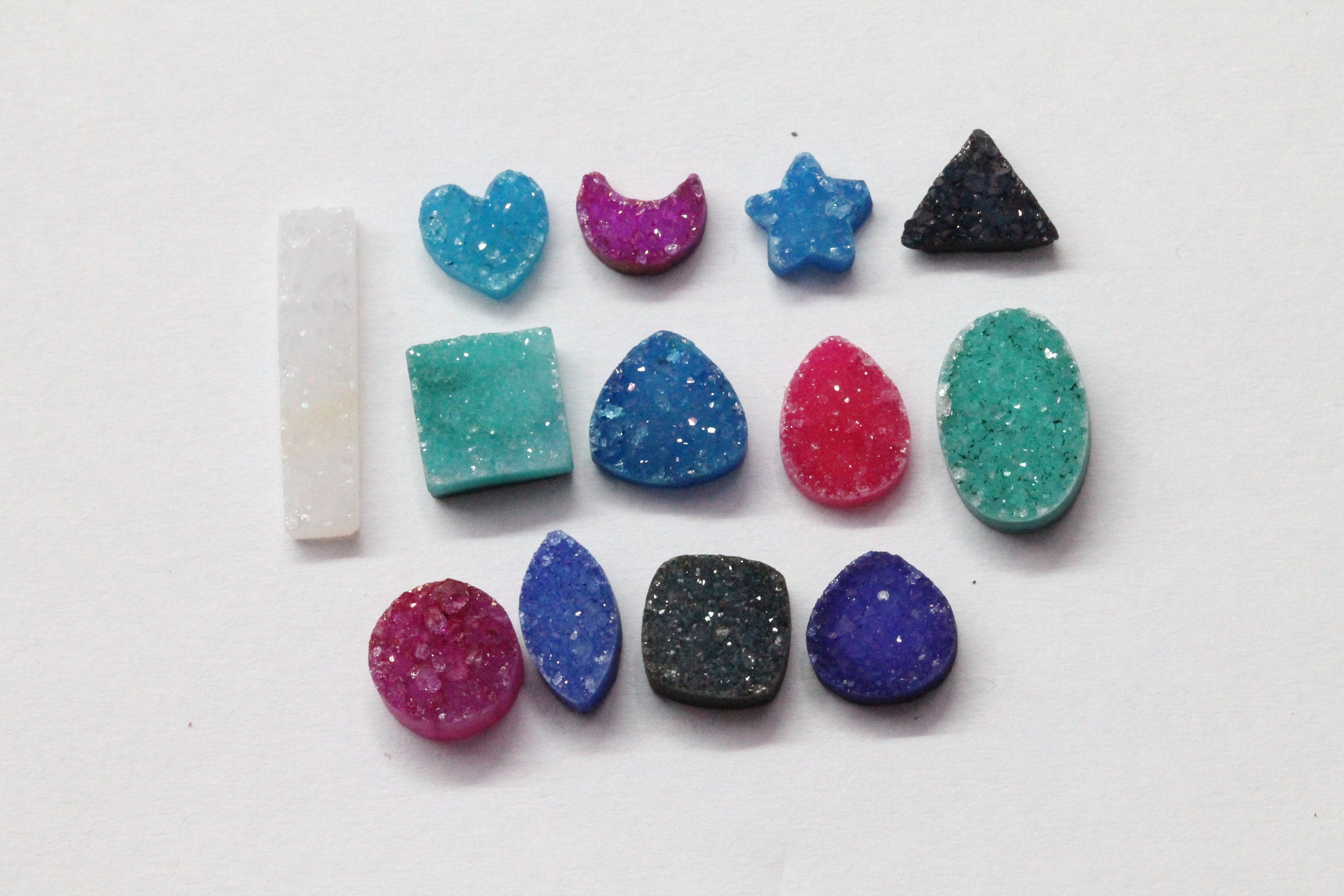 natural druzy gemstone 6 mm round white cabochon - Meena Design