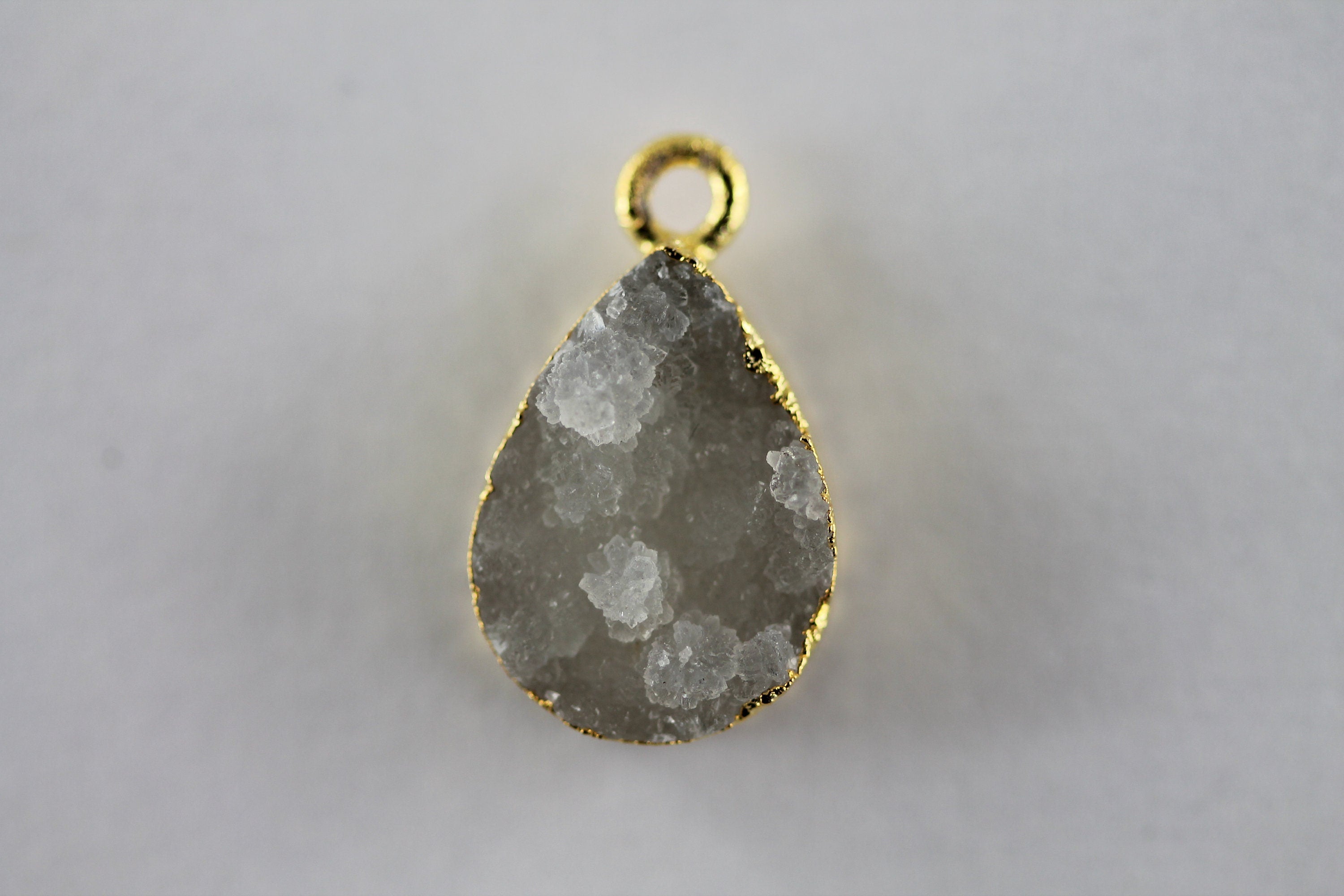 Natural Gemstone Druzy Pear For Earring, DIY Jewelry, Gold Silver Single Bail , Supplies For Jewelry Making 10 *14 MM - Meena Design
