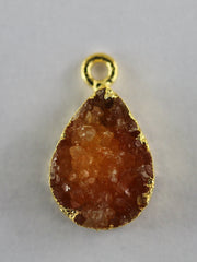 Natural Gemstone Druzy Pear For Earring, DIY Jewelry, Gold Silver Single Bail , Supplies For Jewelry Making 10 *14 MM - Meena Design