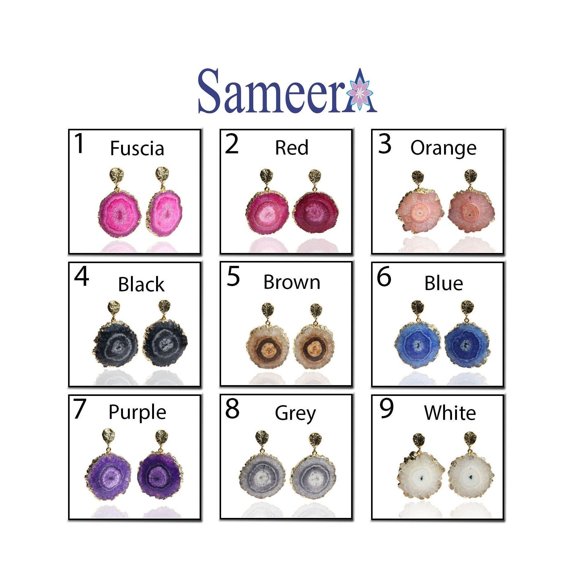 Natural Solar Quartz Gemstone Earring Dangler - Meena Design