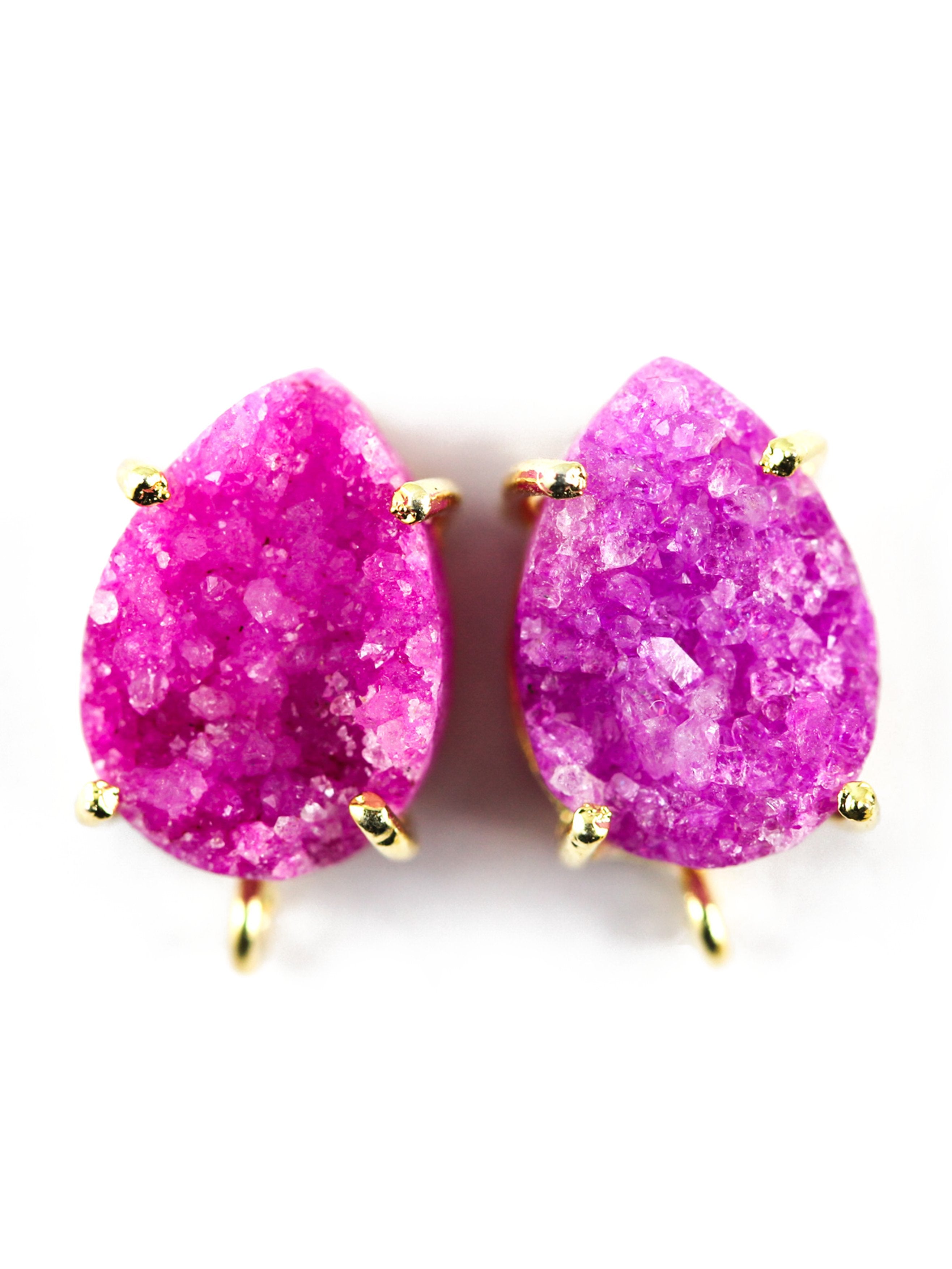 Pear Druzy Dainty Stud - Meena Design