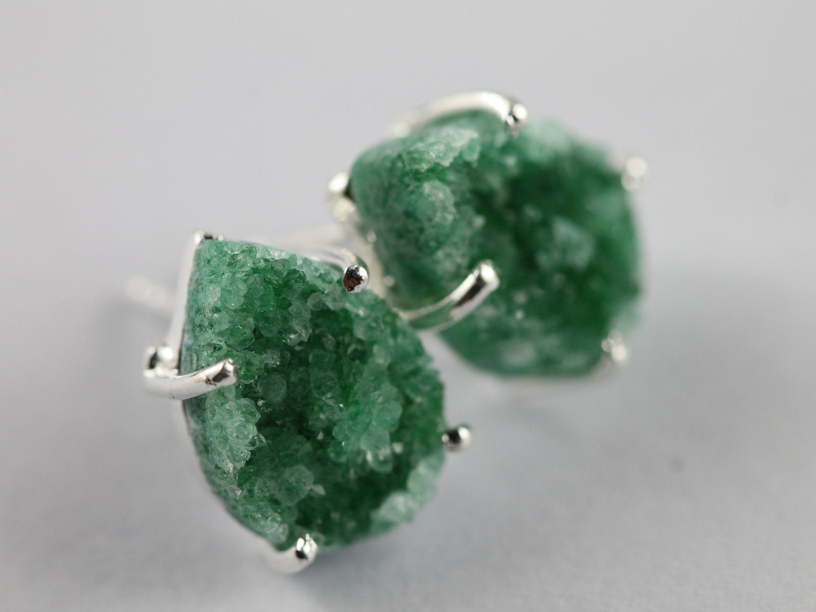 Pear Druzy Minimalistic Studs - Meena Design