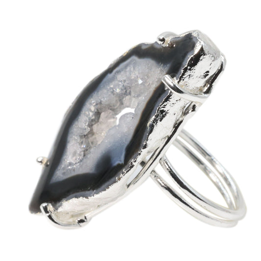 Ring Geode Slice Adjustable & Prong Set - Meena Design