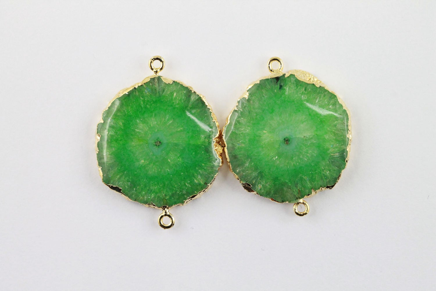 Solar Quartz Gold Edged For Earring ( No White Centre ) - Meena Design
