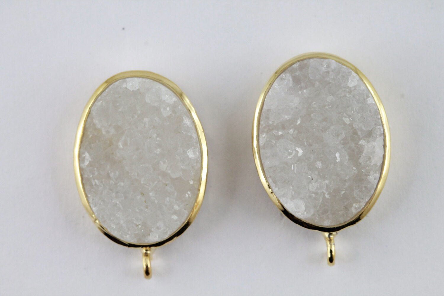 Studs Natural Druzy Oval For Earrings - Meena Design