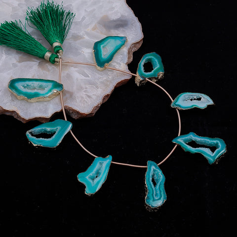 Vibrant Pink Geode Pendant Necklace with Tassel Accents