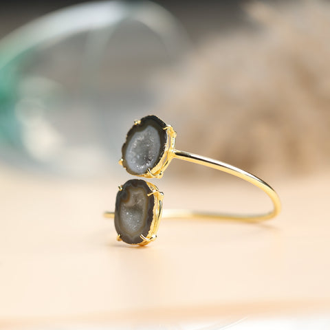 Geode Druzy Gold Edged over Brass Bracelet My Store