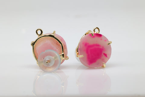 Geode Druzy Slice  Earpost  DIY Earrings Meena Design