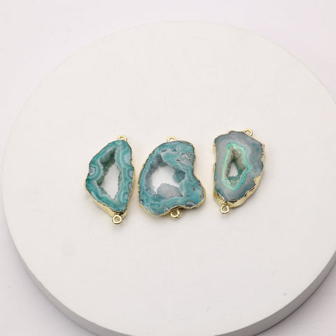 Drusy geode connector for boho bracelet designs