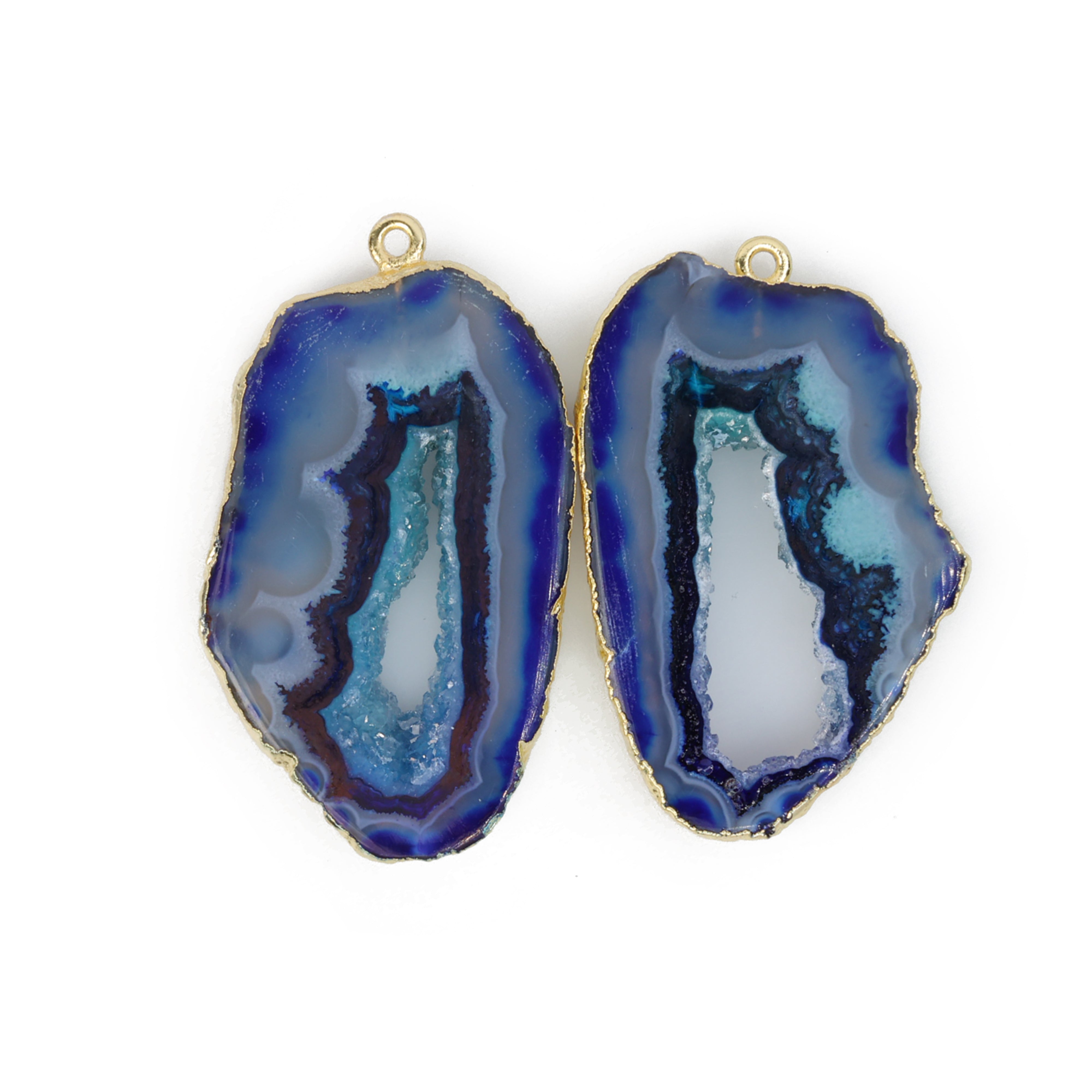 silver Agate Geode Slice Pairs My Store