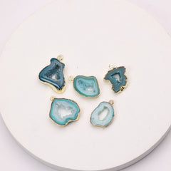 Wide geode connector for chunky necklace designs