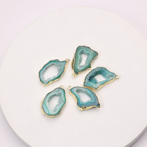 Unique geode connector for artisan bracelet making