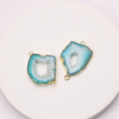 Sparkly druzy geode connector for glam accessories