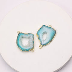 Sparkly druzy geode connector for glam accessories
