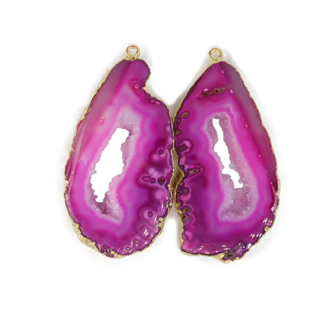 silver Agate Geode Slice Pairs My Store