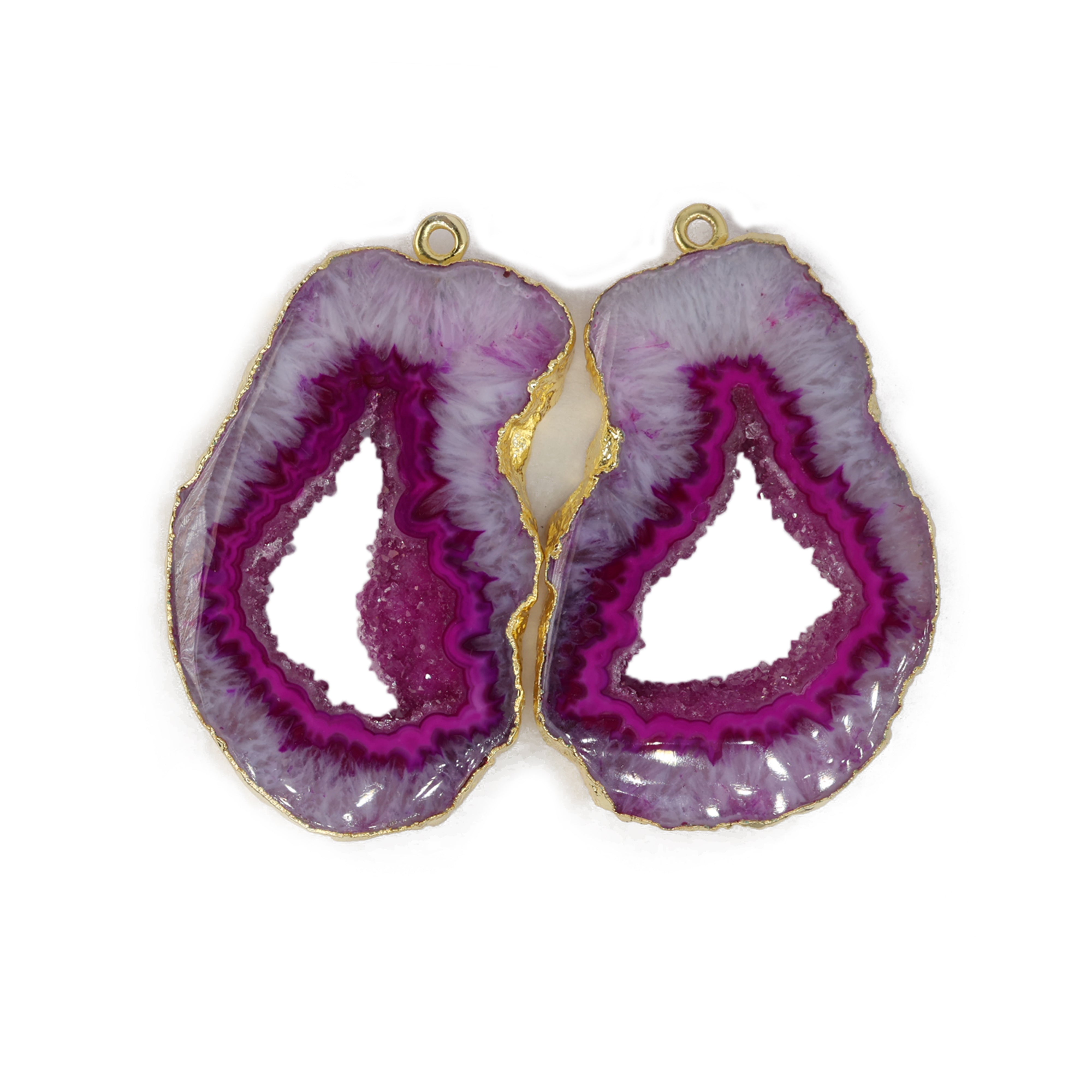 silver Agate Geode Slice Pairs My Store