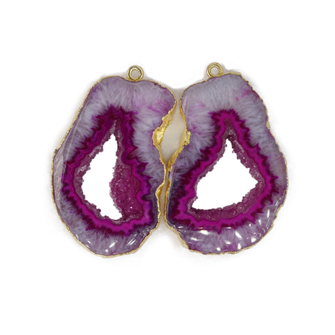 silver Agate Geode Slice Pairs My Store