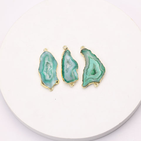 Gradient geode connector for color-rich bracelets