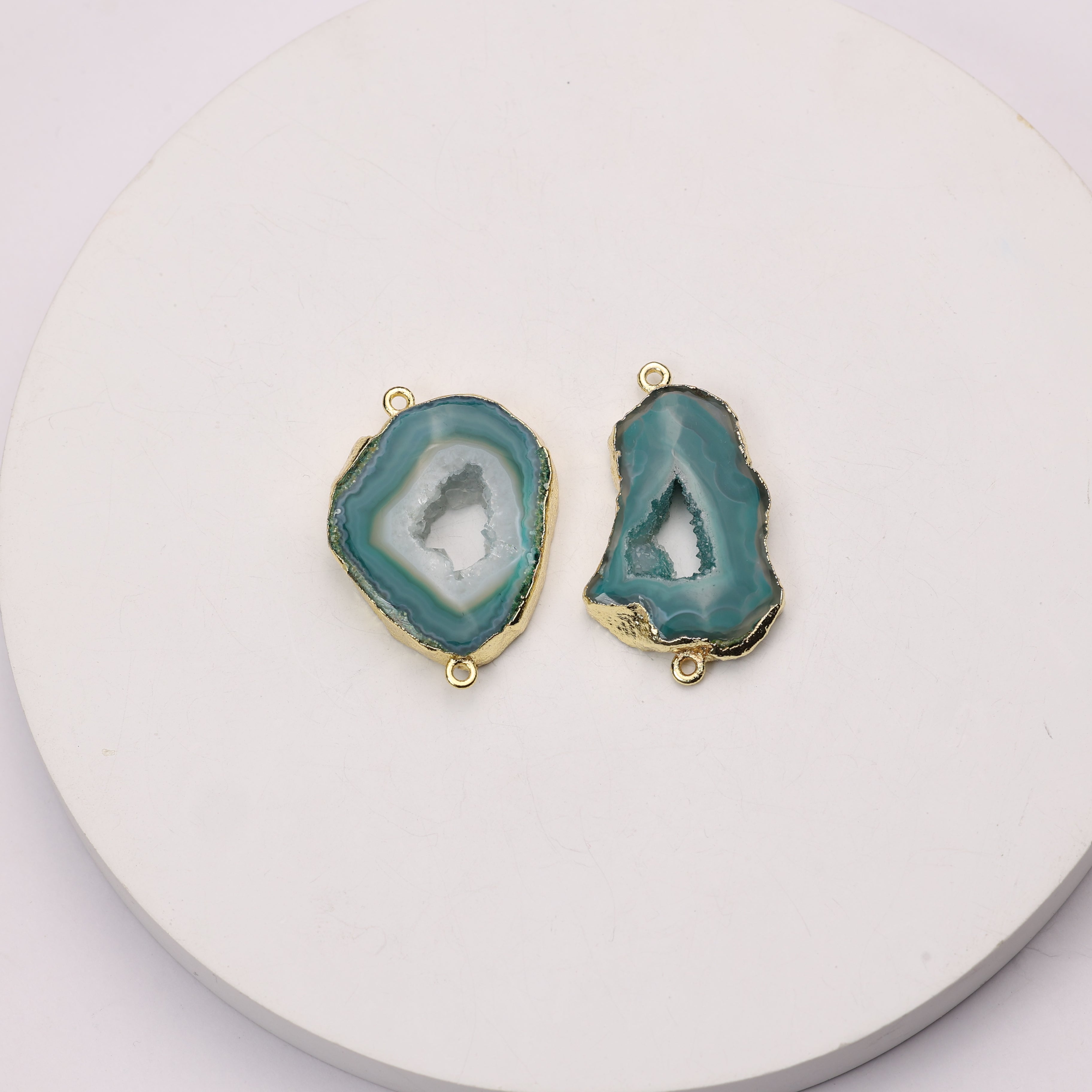 Unique geode connector for artisan jewelry crafting