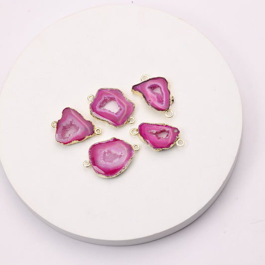 Natural sliced geode connector for DIY necklace projects