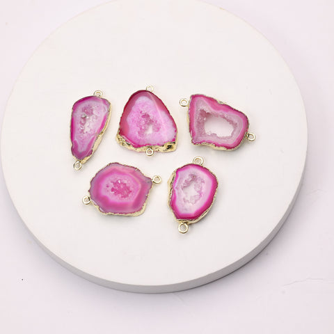 Statement geode connector for luxury jewelry