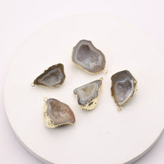 Beige geode druzy link for necklace making