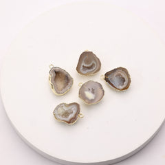 Natural beige crystal connector for jewelry makers