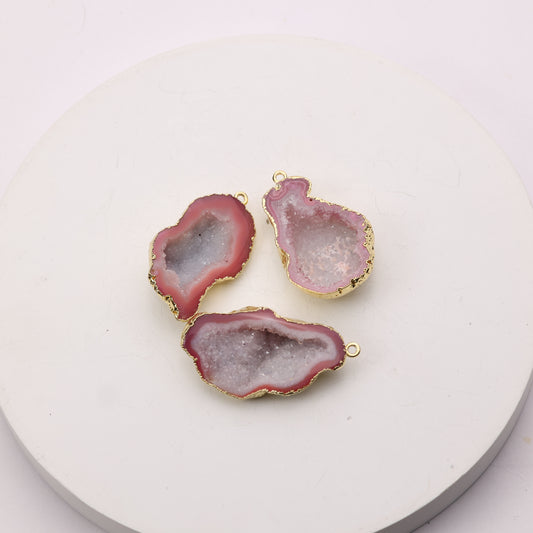 Unique agate slice connector for jewelry projects