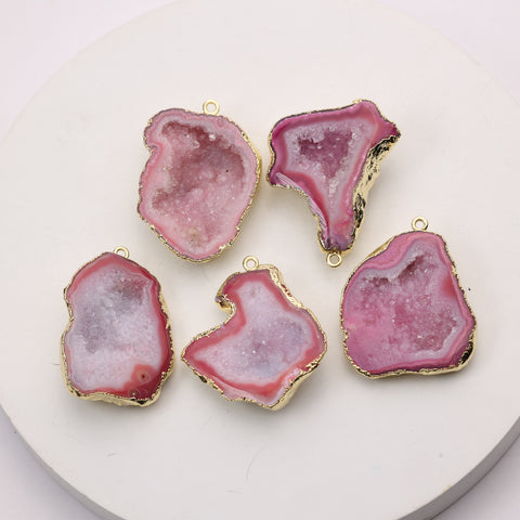 Unique agate slice connector for jewelry projects