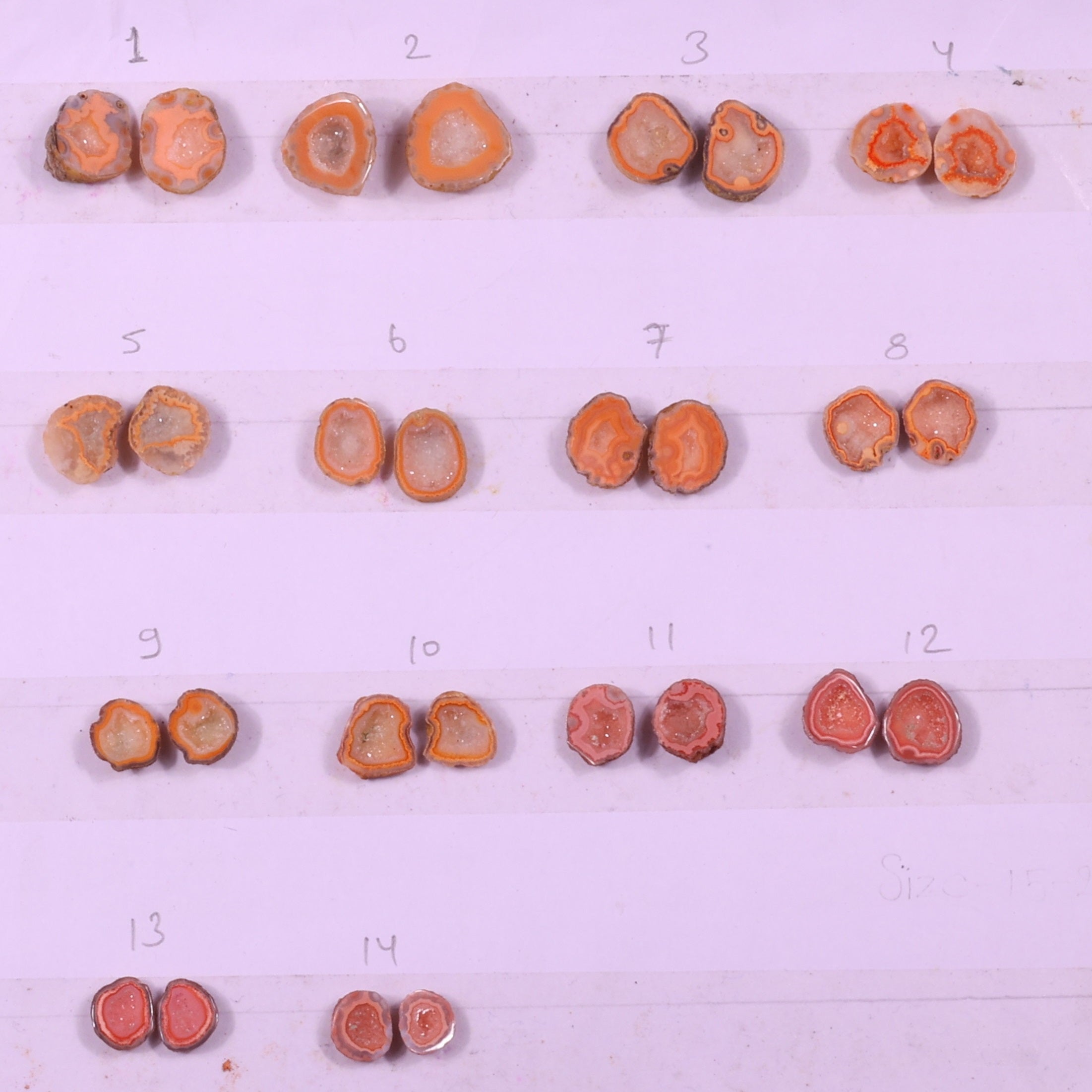 Geode Pairs ( Earring ) by Selection 10-20 mm Orange Color Geodes My Store