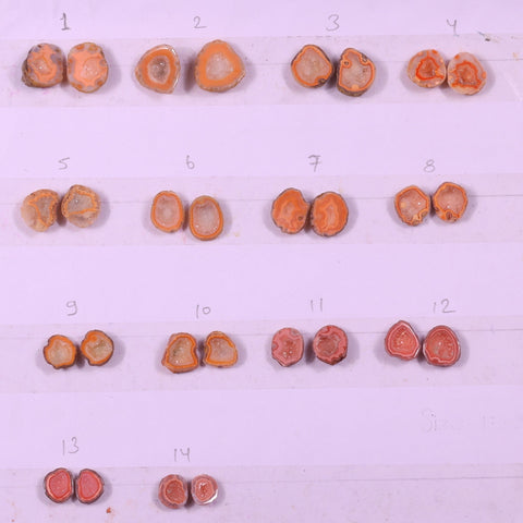 Geode Pairs ( Earring ) by Selection 10-20 mm Orange Color Geodes My Store