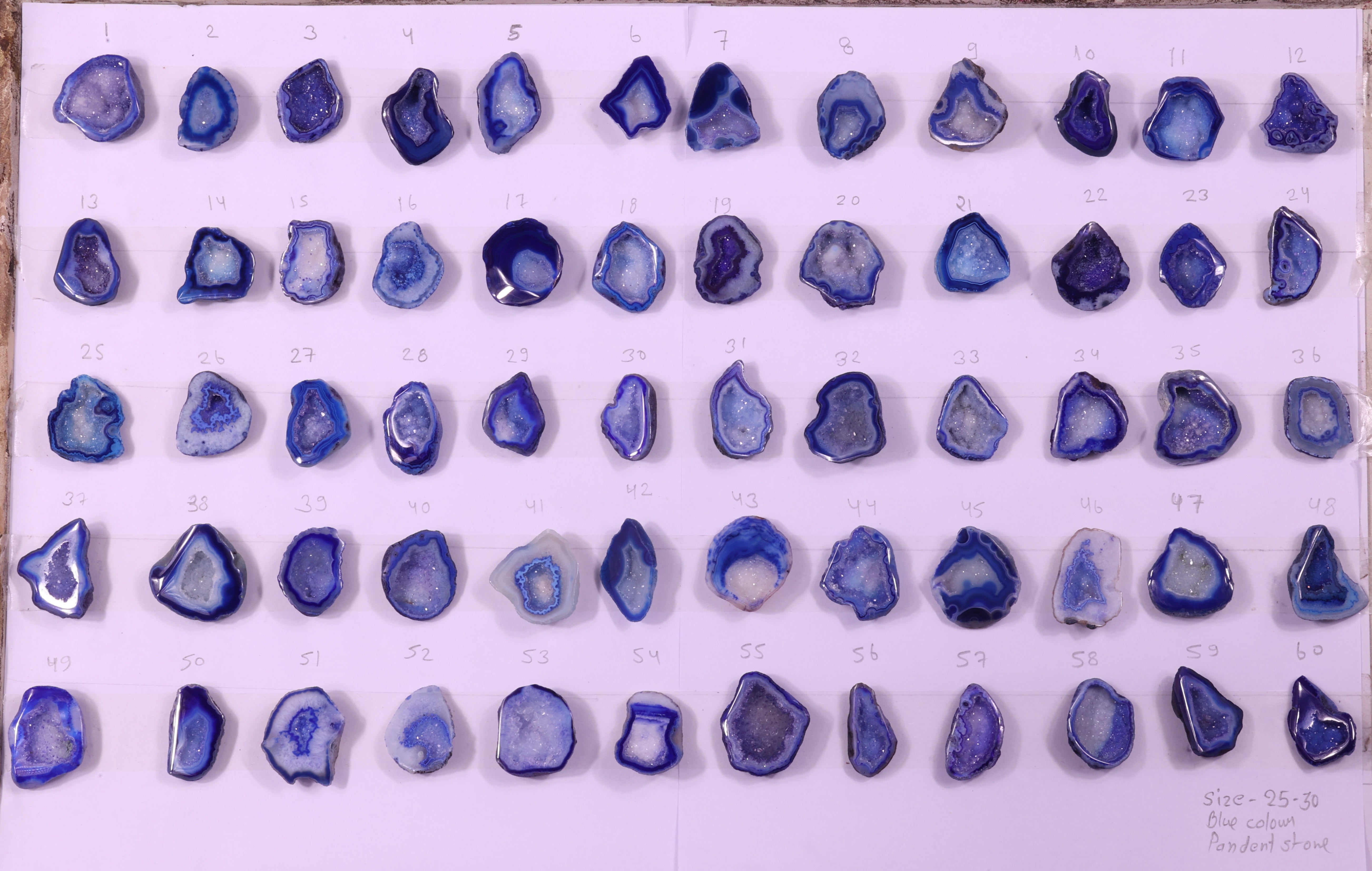 Geode Stones ( Pendant ) by Selection 25-30 mm Blue For Making Pendant Jewelry My Store