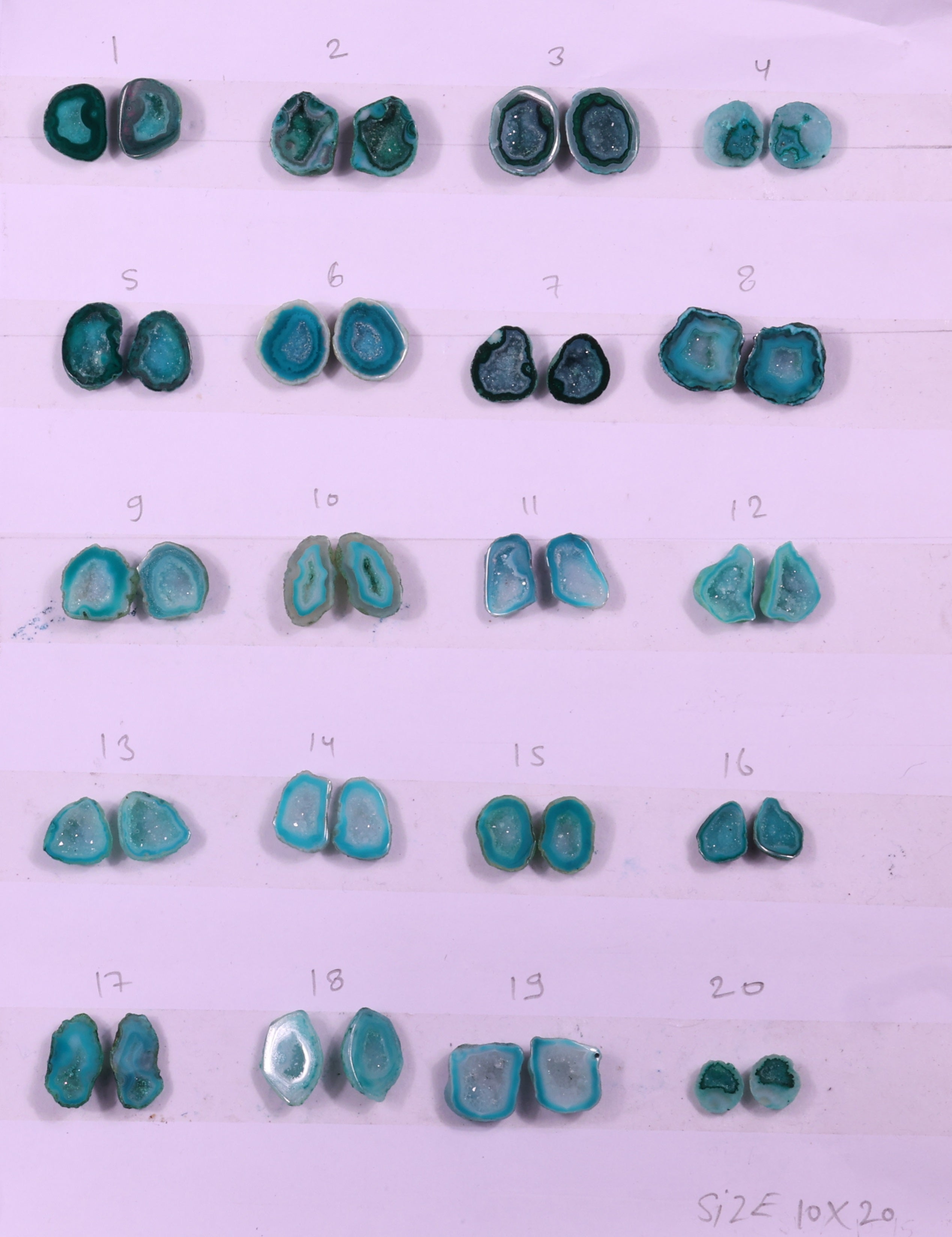 Geode Pairs ( Earring ) by Selection  10-20  mm Green Color My Store