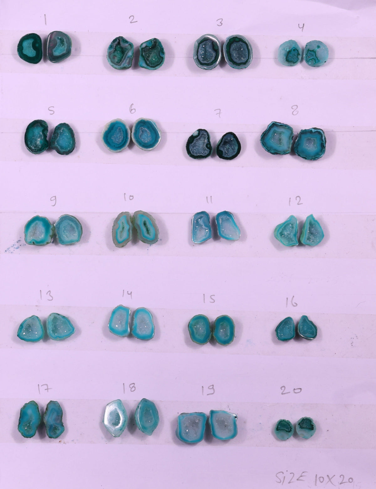 Geode Pairs ( Earring ) by Selection  10-20  mm Green Color My Store