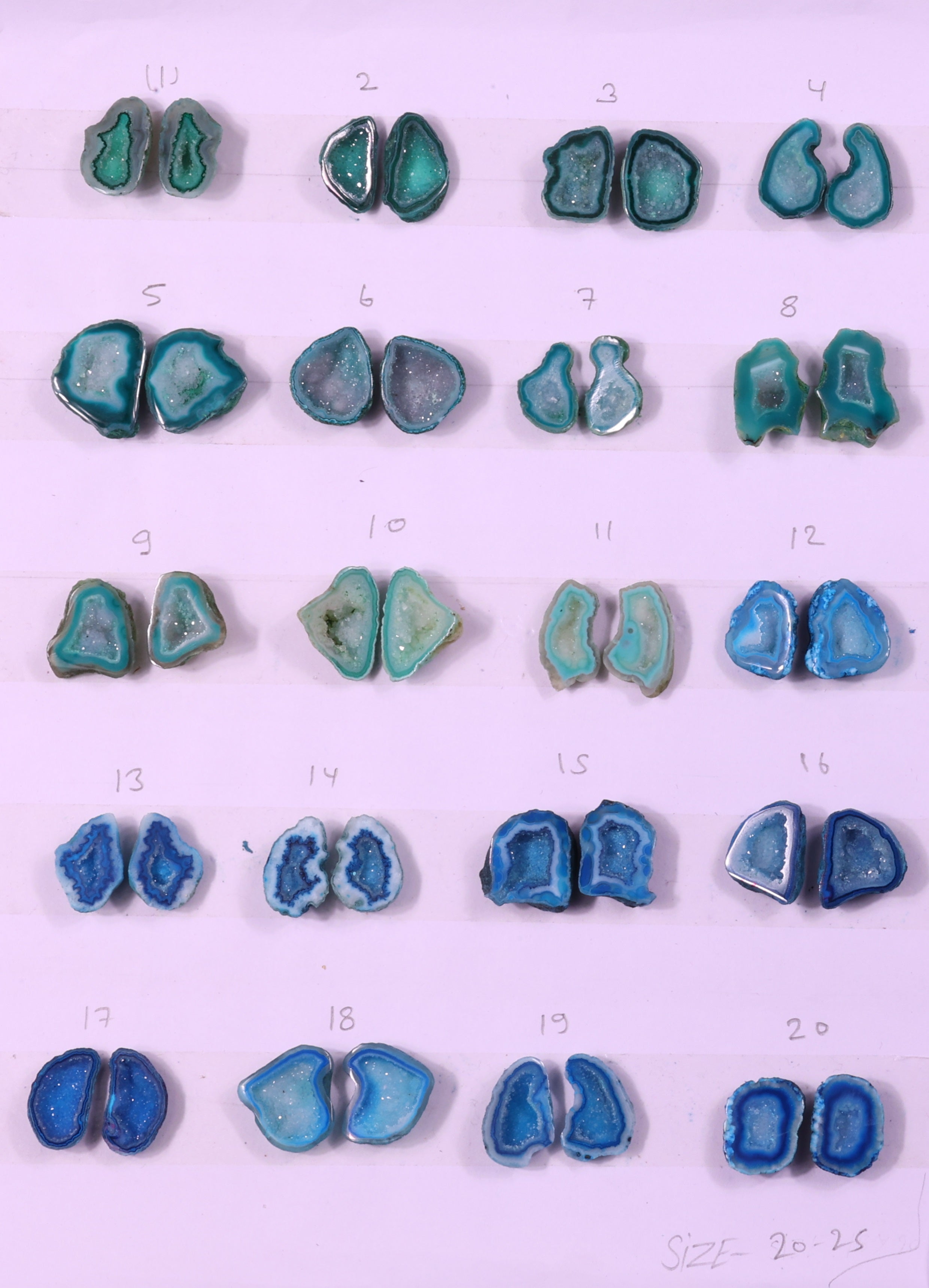 Geode Pairs ( Earring ) by Selection  20-25 mm Green & Aqua Color My Store